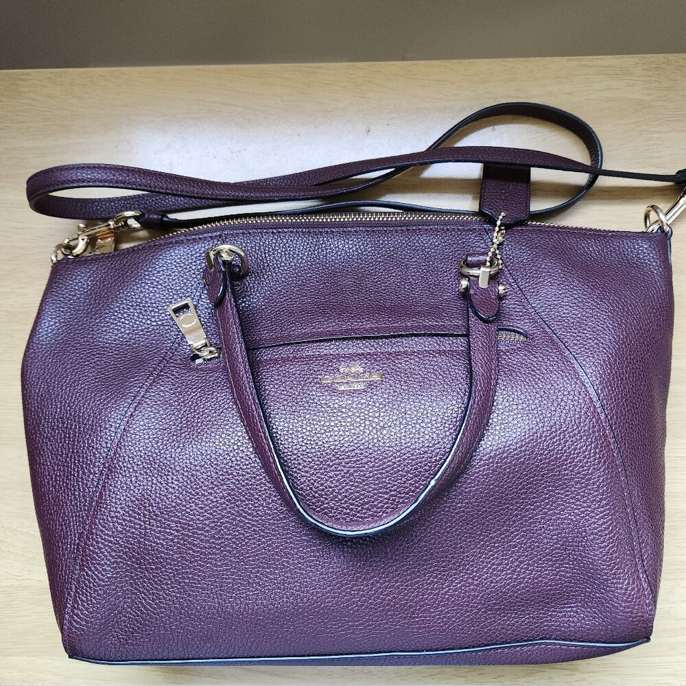 Coach Bella Pebbled Leather Satchel, Small, Oxblood (Dark red/burgundy)